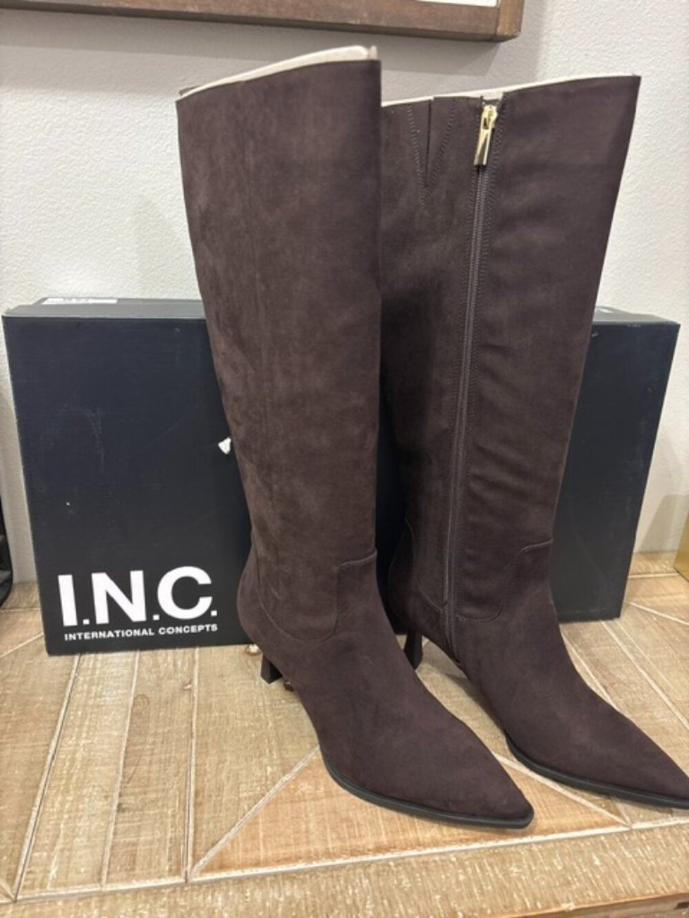 NEW I.N.C. BryanaF Boots in Rich Truffle Size 7.5 or 8.5 Wide Calf